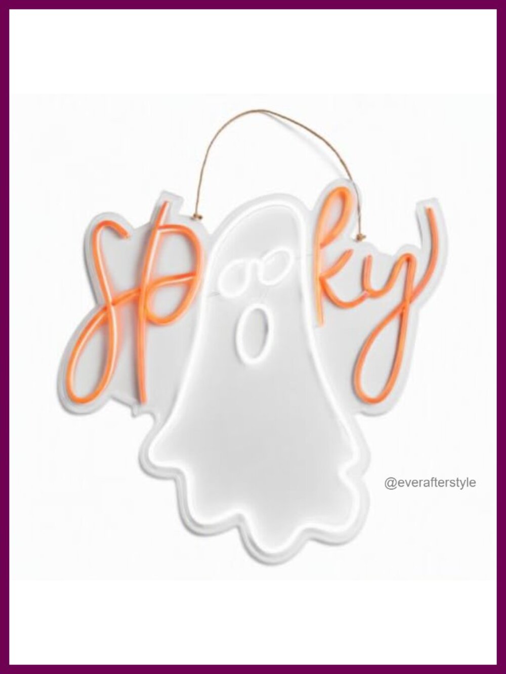 Halloween Ghost Door Hanger Neon Front Door Decor Jute Rope USB